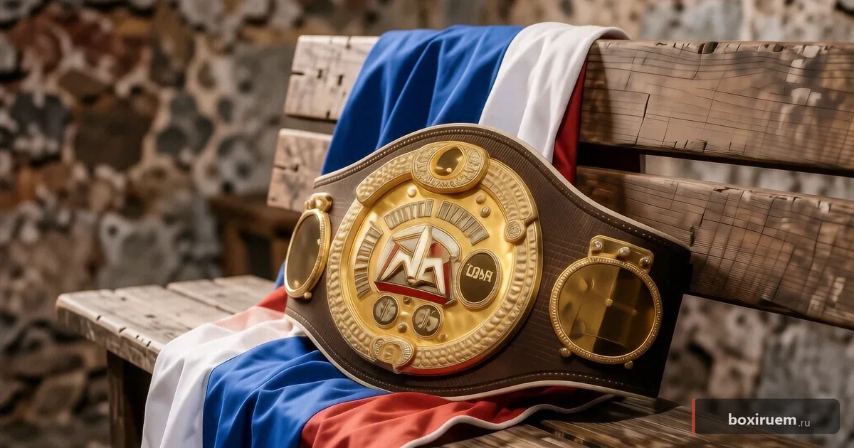 Тяжёлый пояс WBA на российском триколоре, спортивная атрибутика