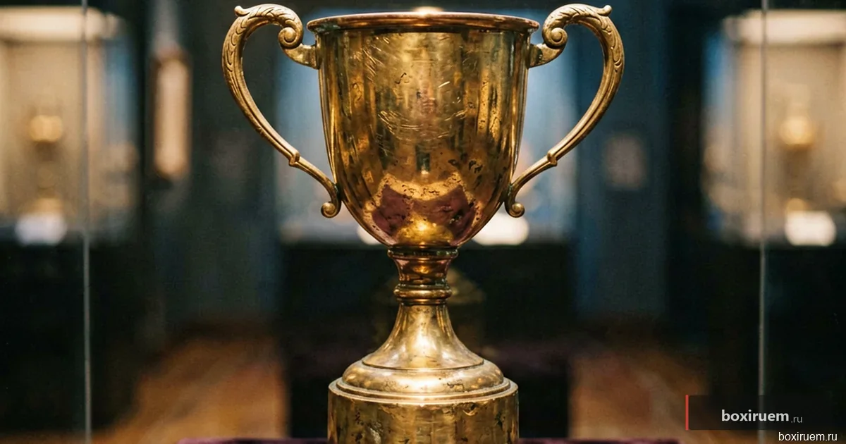 Старый боксерский плакат на кирпичной стене под светом лампы