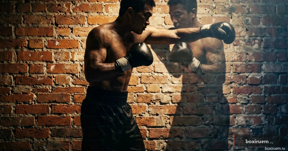 Крупный план боксерской перчатки в момент удара с размытием движения