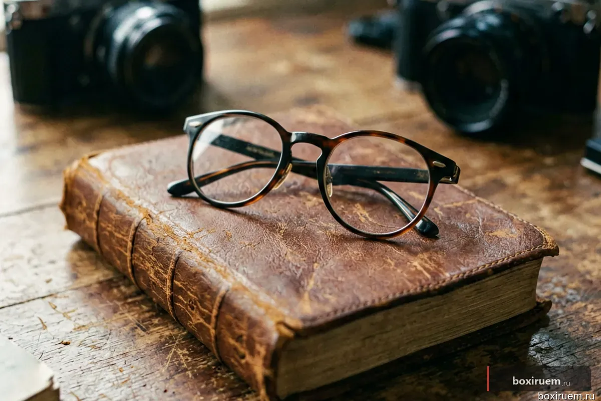 Винтажная книга правил бокса в очках