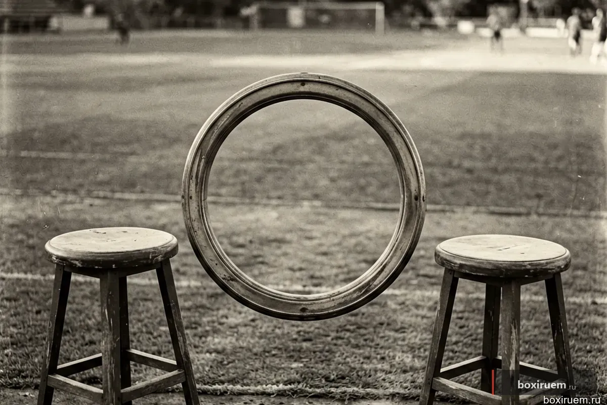 Черно-белое фото пустого ринга 1940-х годов