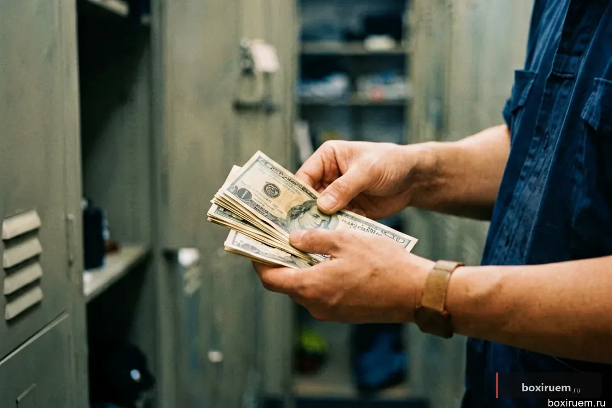 Руки, считающие наличные деньги в раздевалке
