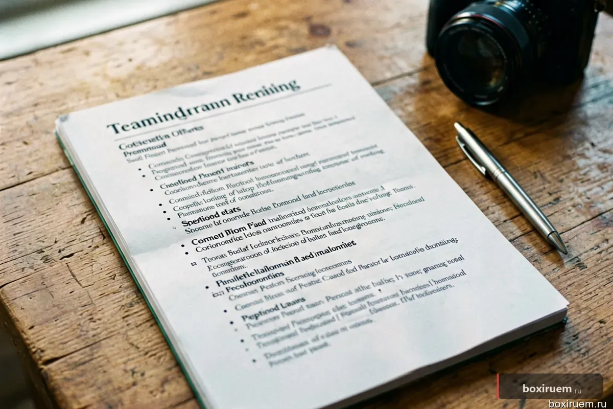 Тренировочный дневник боксера на деревянном столе с ручкой