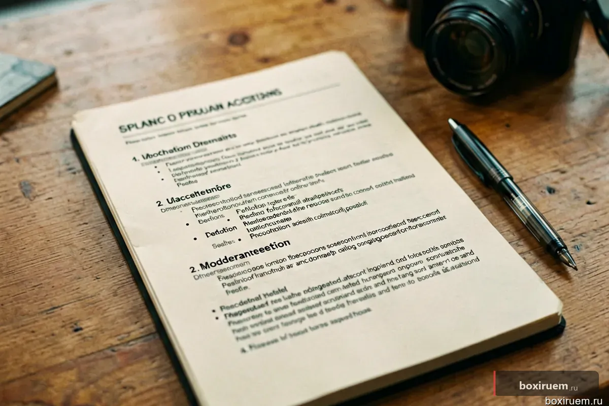 Тренировочный дневник и ручка на деревянном столе