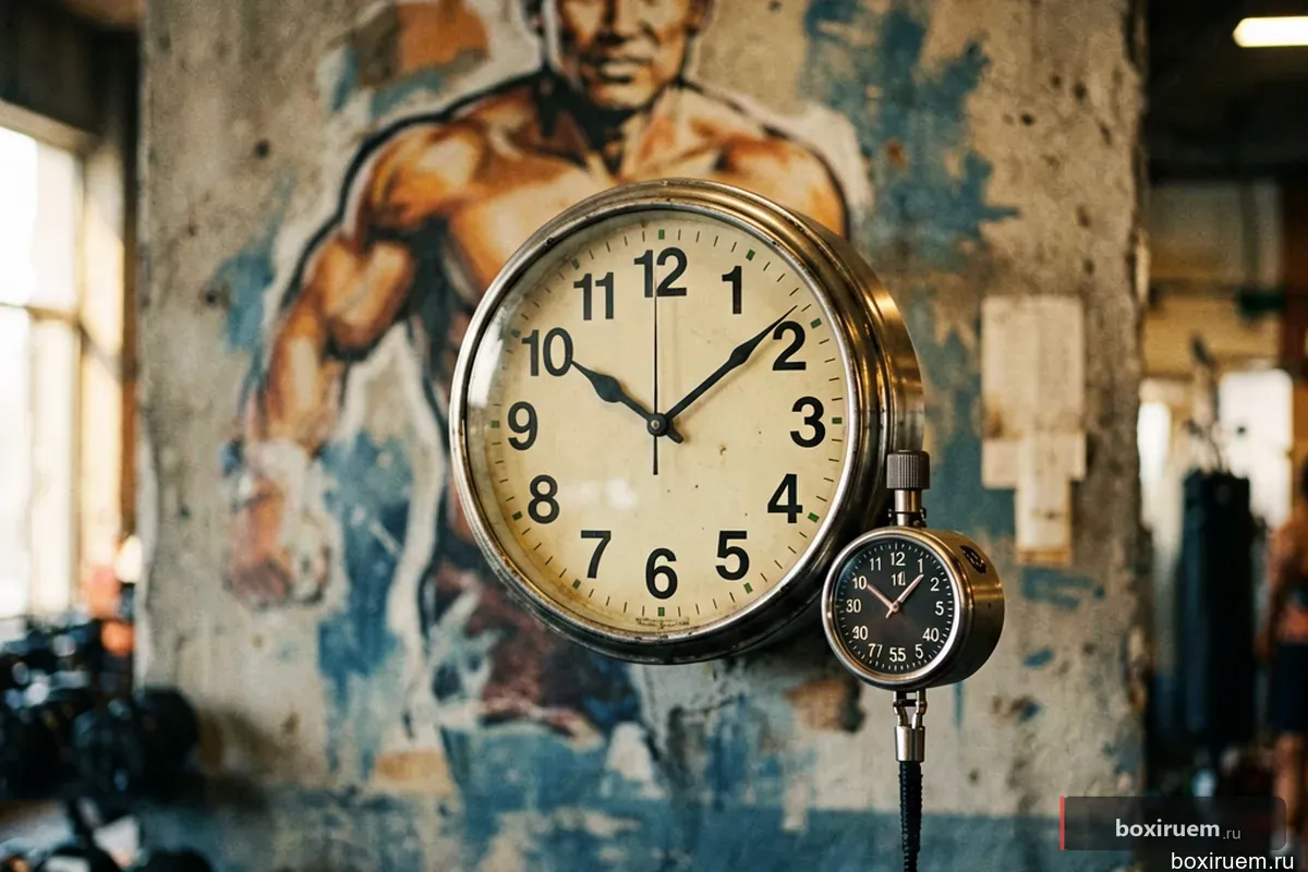 Настенные часы и таймер в спортивном зале