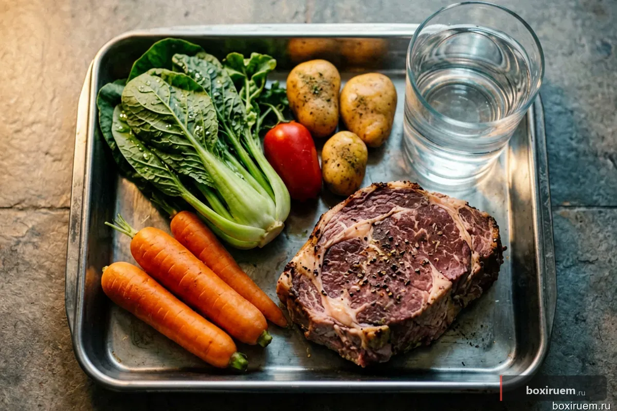 Тарелка с правильным питанием для боксёра: белок и клетчатка