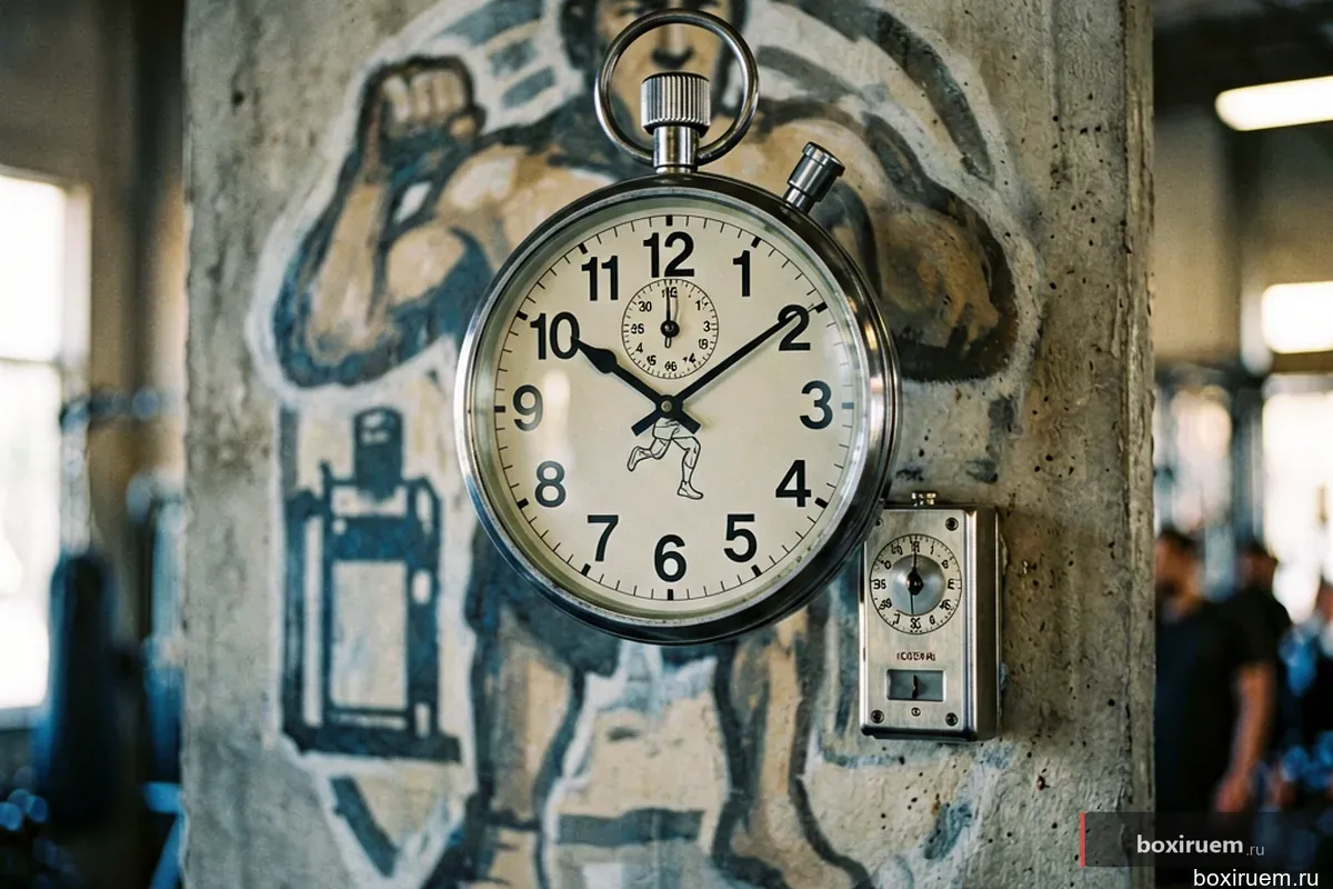 Настенные часы и таймер в спортивном зале