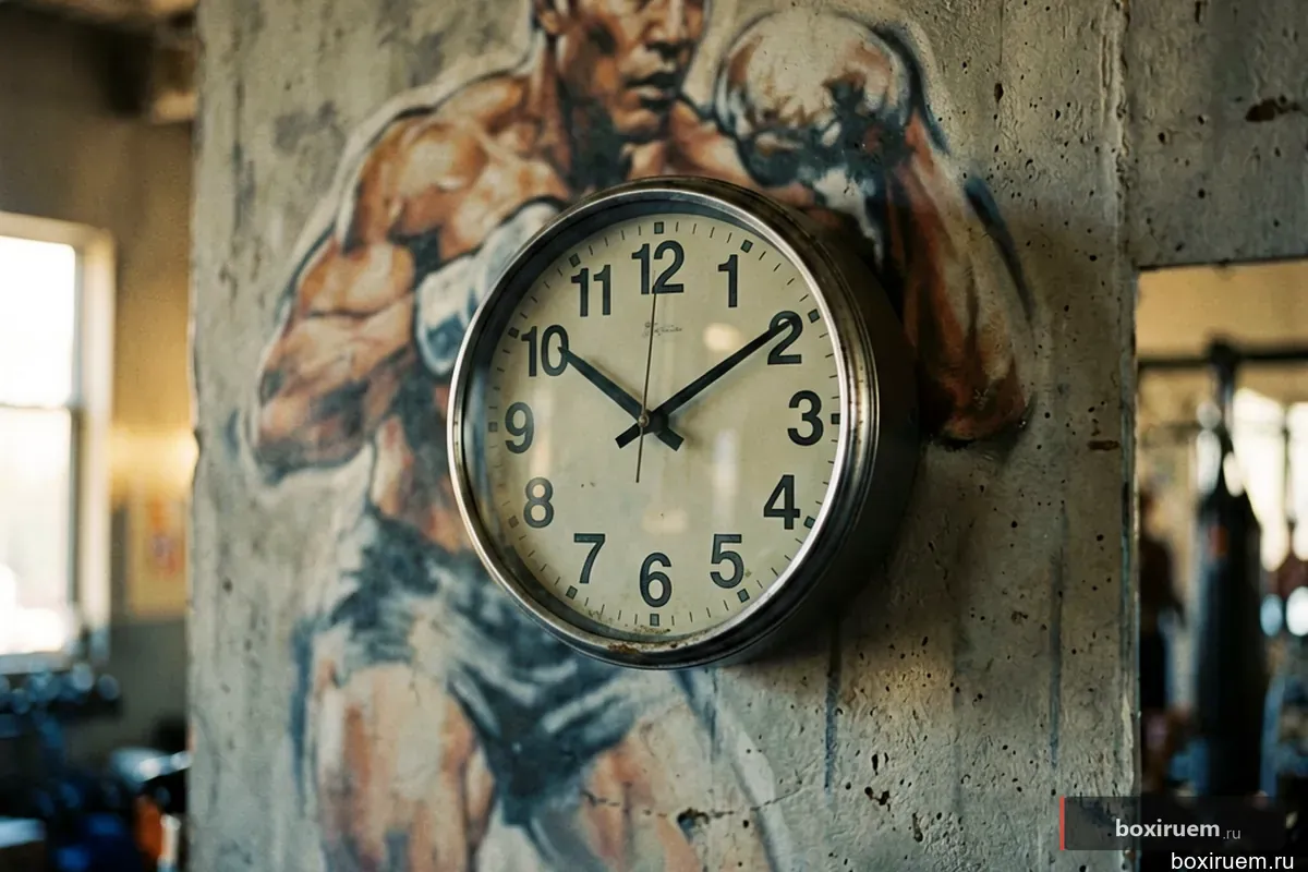 Настенные часы и таймер в спортивном зале