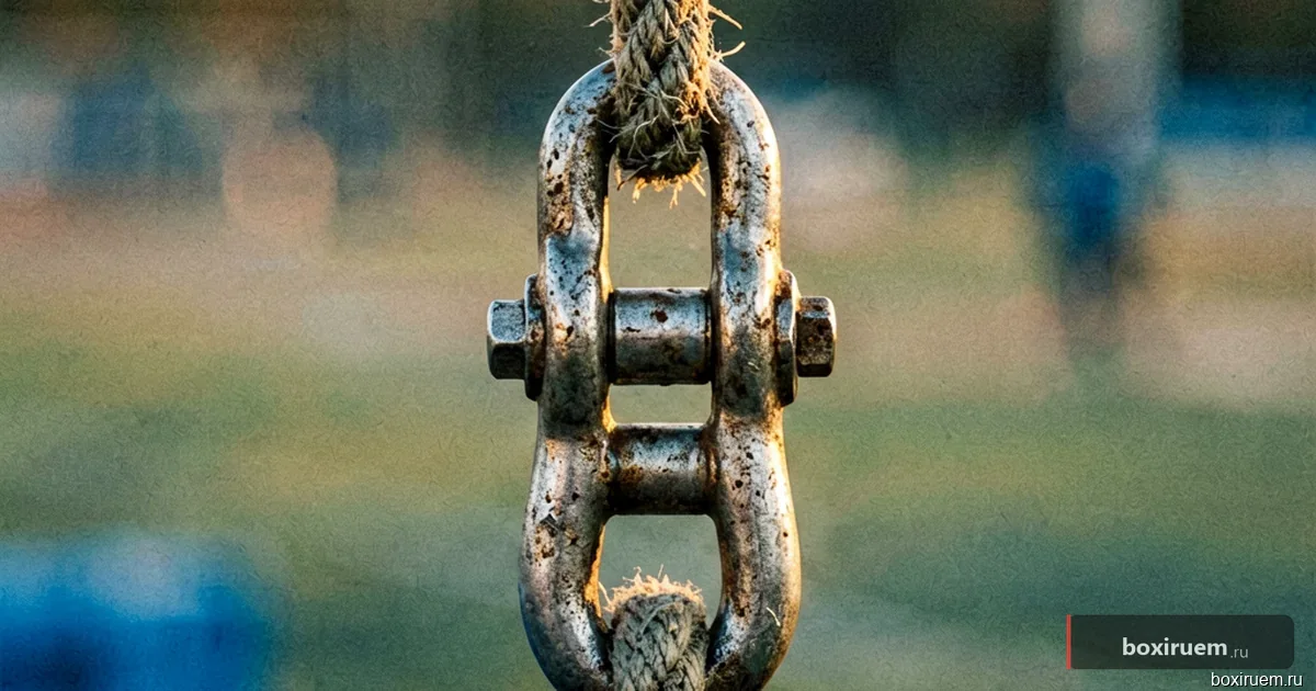 Крупный план канатов ринга и синего угла в боксерском зале